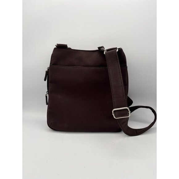 Brown Nylon Crossbody Bag With Adjustable Strap & Detachable Pouch - Picture 3 of 5